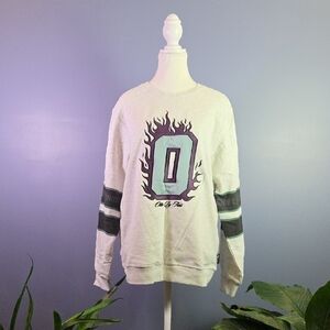 OTTO Cream Crewneck Sweatshirt with Teal & Purple Graphic Discontinued